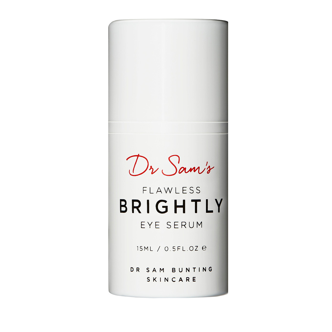 Dr Sam's Flawlessly Brightly Eye Serum, 15ml bottle.